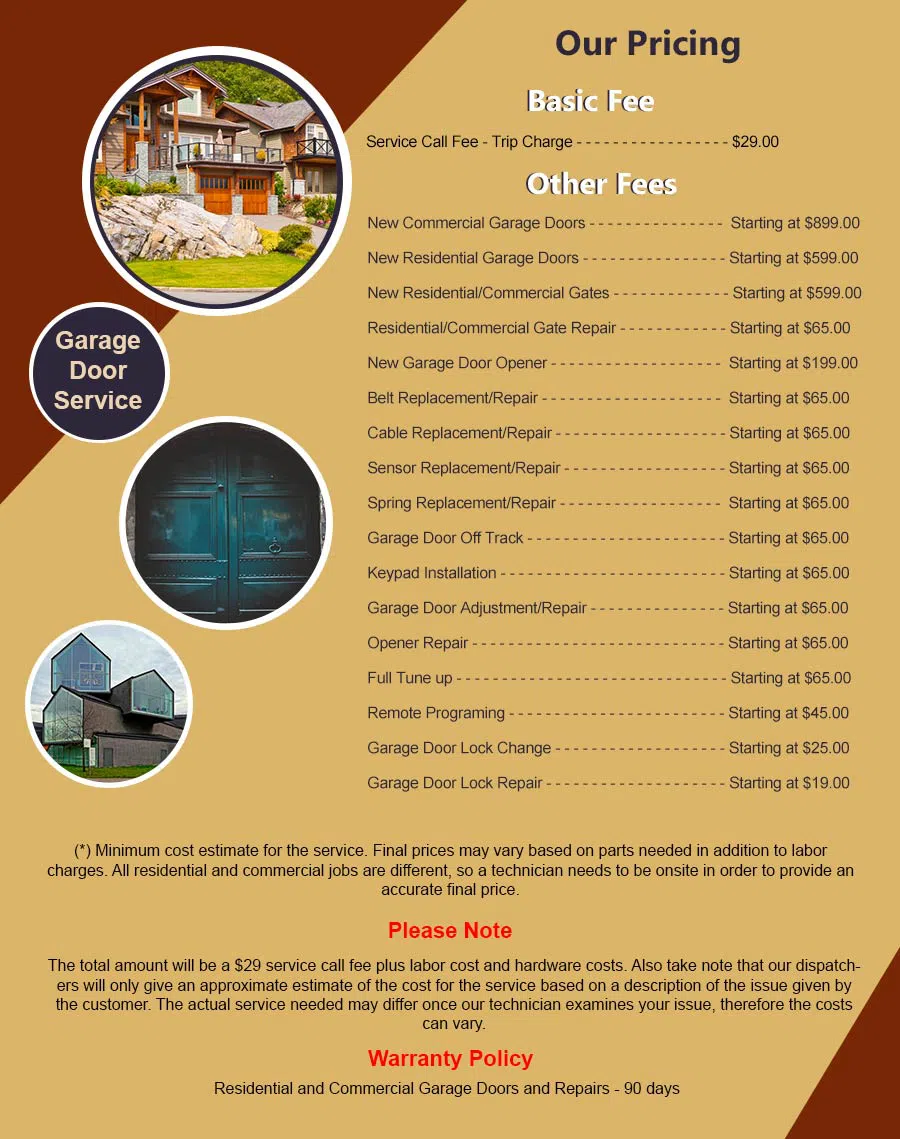 5 Star Garage Doors New York, NY 212-918-5363 - pricelist6